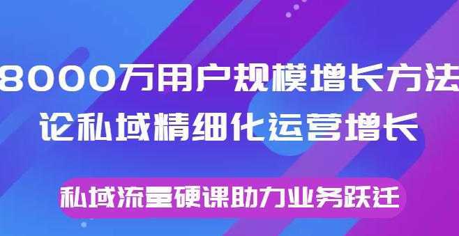 8000万用户规模增长方法论私域精细化运营增长,私域流量硬课助力业务跃迁