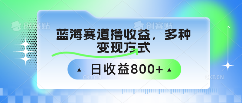蓝海赛道撸收益,多种变现方式,日收益800+