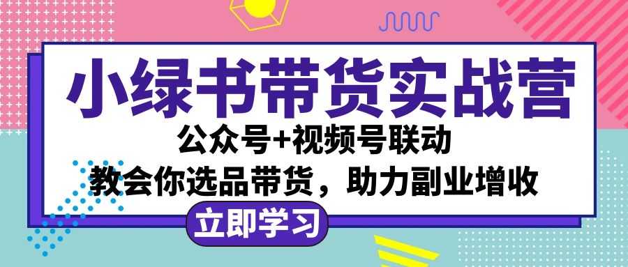 小绿书AI带货实战营:公众号+视频号联动,教会你选品带货,助力副业增收